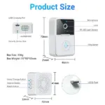 1080P 2.4GHz WiFi Video Doorbell with Chime and Two-Way Audio - Image 13