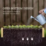 Outsunny Wood Planter Box with Trellis for Climbing Plants, Raised Garden Bed for Outdoor Flowers Herbs, 91"x24"x43", Natural - Image 6