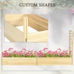 Outsunny Wood Planter Box with Trellis for Climbing Plants, Raised Garden Bed for Outdoor Flowers Herbs, 91"x24"x43", Natural - Image 7