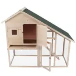 Wood Rabbit Hutch 2-Tier Small Animal House with Ramp and Run Natural 55" L - Image 11