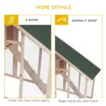 Wood Rabbit Hutch 2-Tier Small Animal House with Ramp and Run Natural 55" L - Image 7