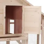 Wood Rabbit Hutch 2-Tier Small Animal House with Ramp and Run Natural 55" L - Image 8