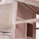 Wood Rabbit Hutch 2-Tier Small Animal House with Ramp and Run Natural 55" L - Image 9