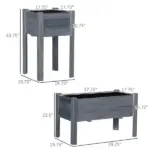 Outsunny Wood Raised Garden Bed Set of 3 with Legs Planter Box Gray for Vegetables Herbs Backyard Patio - Image 3
