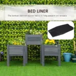Outsunny Wood Raised Garden Bed Set of 3 with Legs Planter Box Gray for Vegetables Herbs Backyard Patio - Image 7