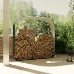 Outsunny Galvanized Steel Firewood Storage Rack with Rubberized Safety Edges - Image 2