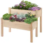 Wooden 2-Tier Raised Garden Bed, Elevated Planter Box for Vegetables, Herbs, Flowers - Image 11