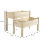 Wooden 2-Tier Raised Garden Bed, Elevated Planter Box for Vegetables, Herbs, Flowers - Image 3
