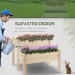Wooden 2-Tier Raised Garden Bed, Elevated Planter Box for Vegetables, Herbs, Flowers - Image 4