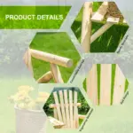 Wooden Adirondack Chair with Center Table, 2-Seat Garden Chair for Lounging and Relaxing Outdoors Natural - Image 4