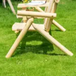 Wooden Adirondack Chair with Center Table, 2-Seat Garden Chair for Lounging and Relaxing Outdoors Natural - Image 9