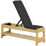Wooden Adjustable Weight Bench with Dumbbell Rack, Flat or Incline Workout Bench for Home Gym Weight Lifting, Black - Image 11