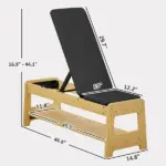 Wooden Adjustable Weight Bench with Dumbbell Rack, Flat or Incline Workout Bench for Home Gym Weight Lifting, Black - Image 3