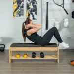 Wooden Adjustable Weight Bench with Dumbbell Rack, Flat or Incline Workout Bench for Home Gym Weight Lifting, Black - Image 8