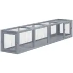 Wooden Cat Run with Weather Protection, Connecting Inside and Outside, 79"L x 15"W x 15"H, Dark Gray