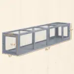 Wooden Cat Run with Weather Protection, Connecting Inside and Outside, 79"L x 15"W x 15"H, Dark Gray - Image 3