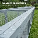 Wooden Cat Run with Weather Protection, Connecting Inside and Outside, 79"L x 15"W x 15"H, Dark Gray - Image 8