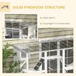 PawHut Wooden Catio Cat Window Box Enclosure, Outdoor Cat House with Roof and Play Shelves, 118 Inch x 37.5 Inch x 74 Inch, White - Image 6