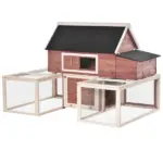 Wooden Chicken Coop 114 Inch Large Hen House Poultry Cage Nesting Box Outdoor Runs Removable Tray Ramp Cinnamon Brown - Image 11