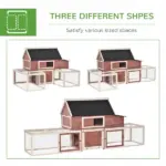 Wooden Chicken Coop 114 Inch Large Hen House Poultry Cage Nesting Box Outdoor Runs Removable Tray Ramp Cinnamon Brown - Image 5