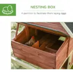 Wooden Chicken Coop 114 Inch Large Hen House Poultry Cage Nesting Box Outdoor Runs Removable Tray Ramp Cinnamon Brown - Image 7