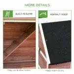 Wooden Chicken Coop 114 Inch Large Hen House Poultry Cage Nesting Box Outdoor Runs Removable Tray Ramp Cinnamon Brown - Image 8