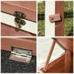 Wooden Chicken Coop 114 Inch Large Hen House Poultry Cage Nesting Box Outdoor Runs Removable Tray Ramp Cinnamon Brown - Image 9