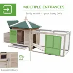 Wooden Chicken Coop 77 Inch with Nesting Box Cute Hen House Outdoor Removable Tray Ramp Run Natural - Image 5