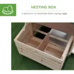 Wooden Chicken Coop 77 Inch with Nesting Box Cute Hen House Outdoor Removable Tray Ramp Run Natural - Image 6