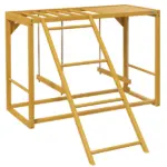 Wooden Chicken Coop Accessory, Activity Play with Swing Set, Multiple Perches, Hen Ladder, Yellow Poultry Care - Image 11