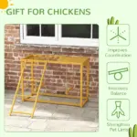 Wooden Chicken Coop Accessory, Activity Play with Swing Set, Multiple Perches, Hen Ladder, Yellow Poultry Care - Image 7