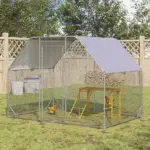Wooden Chicken Coop Accessory, Activity Play with Swing Set, Multiple Perches, Hen Ladder, Yellow Poultry Care - Image 10