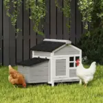 Wooden Chicken Coop Outdoor with Nesting Box, Pull-Out Metal Tray, for 1-2 Chickens, Rabbits, Ducks, 36" x 25" x 27" - Image 2