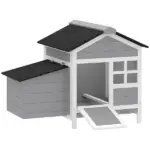 Wooden Chicken Coop Outdoor with Nesting Box, Pull-Out Metal Tray, for 1-2 Chickens, Rabbits, Ducks, 36" x 25" x 27" - Image 11