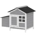 Wooden Chicken Coop Outdoor with Nesting Box, Pull-Out Metal Tray, for 1-2 Chickens, Rabbits, Ducks, 36" x 25" x 27"