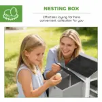 Wooden Chicken Coop Outdoor with Nesting Box, Pull-Out Metal Tray, for 1-2 Chickens, Rabbits, Ducks, 36" x 25" x 27" - Image 5