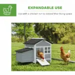 Wooden Chicken Coop Outdoor with Nesting Box, Pull-Out Metal Tray, for 1-2 Chickens, Rabbits, Ducks, 36" x 25" x 27" - Image 6