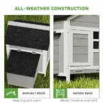 Wooden Chicken Coop Outdoor with Nesting Box, Pull-Out Metal Tray, for 1-2 Chickens, Rabbits, Ducks, 36" x 25" x 27" - Image 7