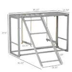 Wooden Chicken Swing Set Gray Activity Center for 3-4 Chickens with Multiple Roosting Perches for Resting Play - Image 3