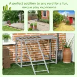 Wooden Chicken Swing Set Gray Activity Center for 3-4 Chickens with Multiple Roosting Perches for Resting Play - Image 5