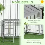 Wooden Chicken Swing Set Gray Activity Center for 3-4 Chickens with Multiple Roosting Perches for Resting Play - Image 6