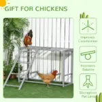 Wooden Chicken Swing Set Gray Activity Center for 3-4 Chickens with Multiple Roosting Perches for Resting Play - Image 7
