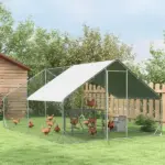 Wooden Chicken Swing Set Gray Activity Center for 3-4 Chickens with Multiple Roosting Perches for Resting Play - Image 8