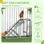 Wooden Chicken Toys for Coop with Swing, Chicken Activity Center with Multiple Roosting Perches or Ladder, Platform for Resting - Image 7