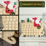 Wooden Christmas Advent Calendar with 24 Countdown Drawers, Reusable Holiday Decor Xmas Gift for Kids Adults, Natural - Image 5