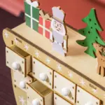Wooden Christmas Advent Calendar with 24 Countdown Drawers, Reusable Holiday Decor Xmas Gift for Kids Adults, Natural - Image 9