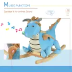 Wooden Dinosaur Rocking Horse, Realistic Sounds, Fun Prehistoric Child Ride-On Toy, Blue, for 18-36 Months - Image 7