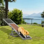 PawHut Wooden Dog Agility Seesaw for Dog Training Exercise, 71" L x 12" W x 12" H, Gray - Image 2