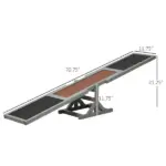 PawHut Wooden Dog Agility Seesaw for Dog Training Exercise, 71" L x 12" W x 12" H, Gray - Image 3