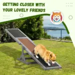 PawHut Wooden Dog Agility Seesaw for Dog Training Exercise, 71" L x 12" W x 12" H, Gray - Image 6